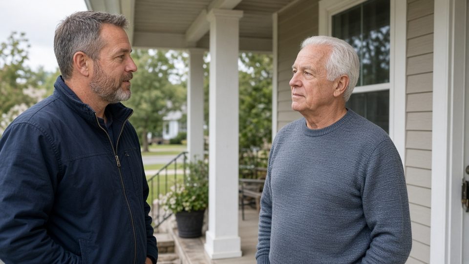 Homeowner comparing contractor quotes